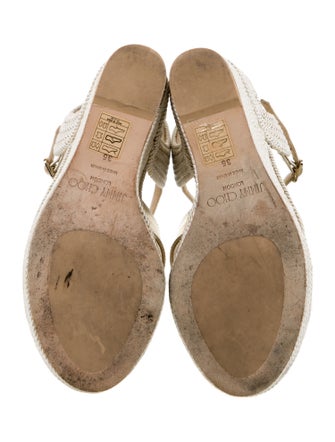 Jimmy Choo Leather Colorblock Pattern Espadrilles