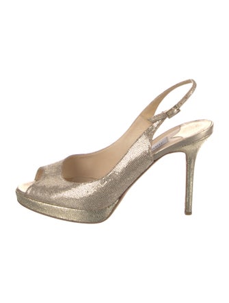 Jimmy Choo Glitter Glitter Accents Slingback Sandals