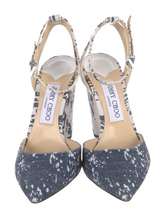 Jimmy Choo Denim Printed D'Orsay Pumps