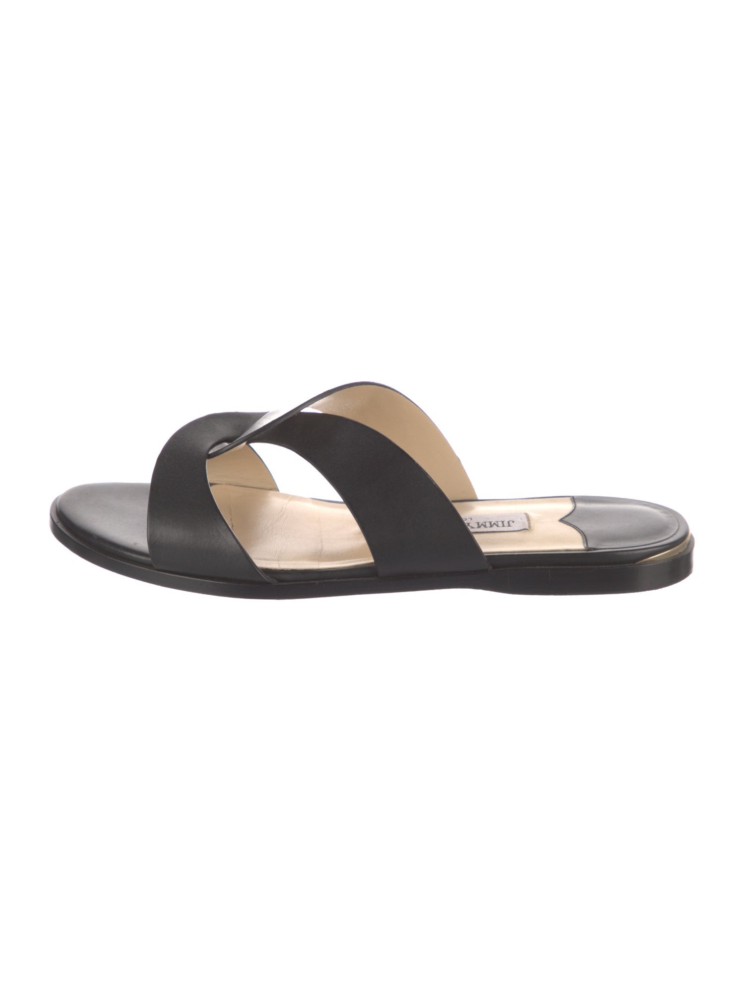 Jimmy Choo Leather Cutout Accent Slides