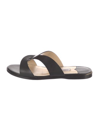 Jimmy Choo Leather Cutout Accent Slides