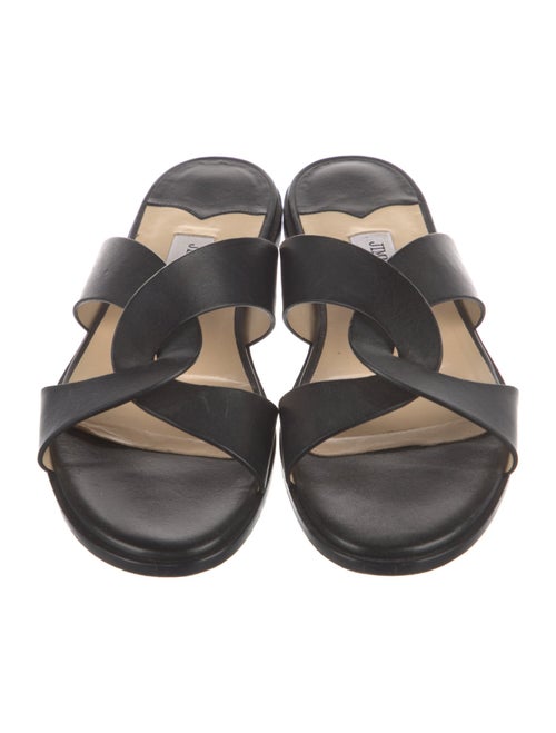 Jimmy Choo Leather Cutout Accent Slides