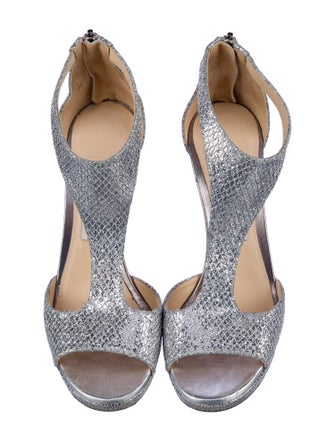Jimmy Choo Glitter T-Strap Pumps