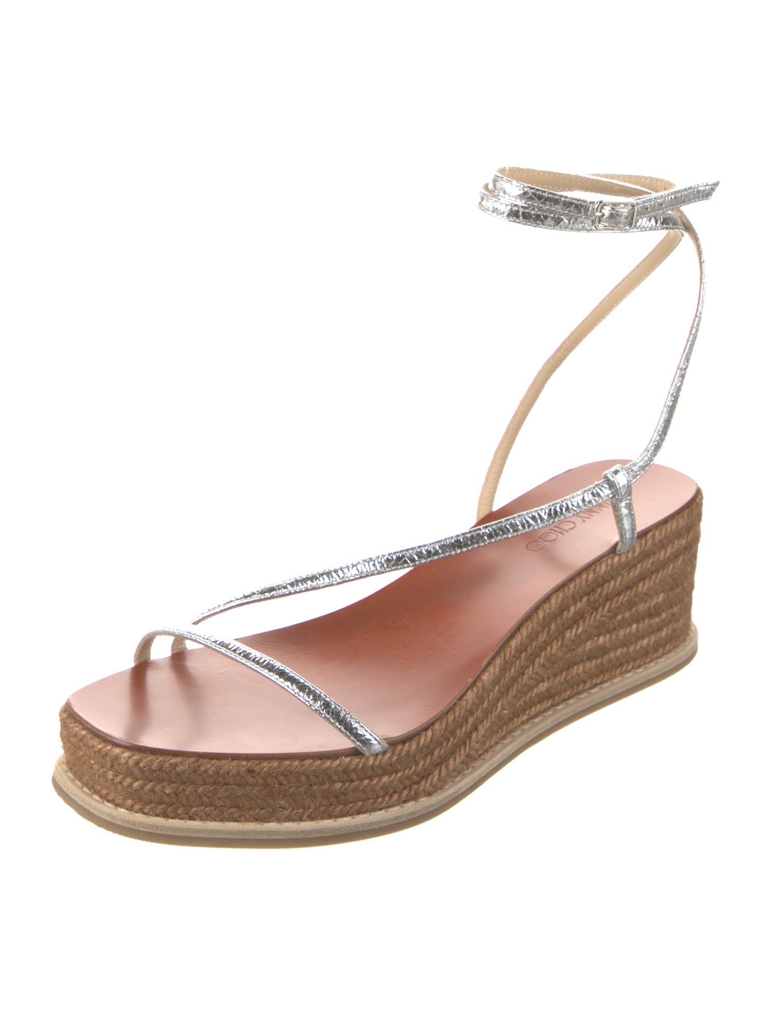 Jimmy Choo Leather Colorblock Pattern Espadrilles