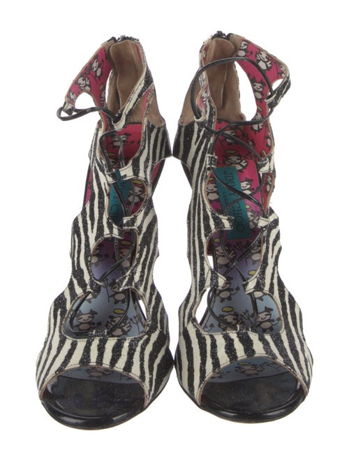 Jimmy Choo Glitter Animal Print Sandals