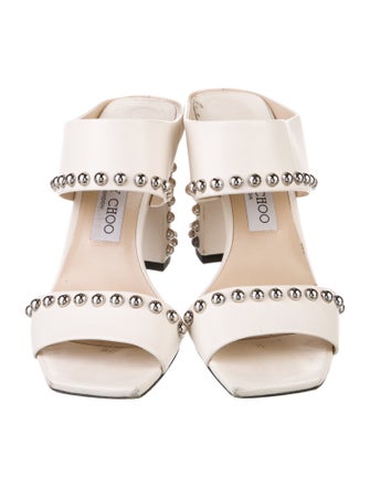 Jimmy Choo Leather Studded Accents Slides