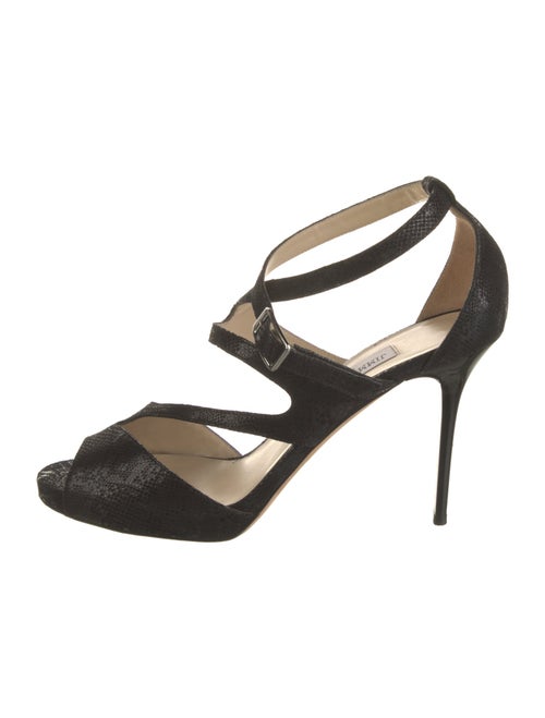 Jimmy Choo Leather Cutout Accent T-Strap Pumps