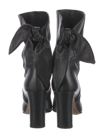Jimmy Choo Leather Bow Accents Boots