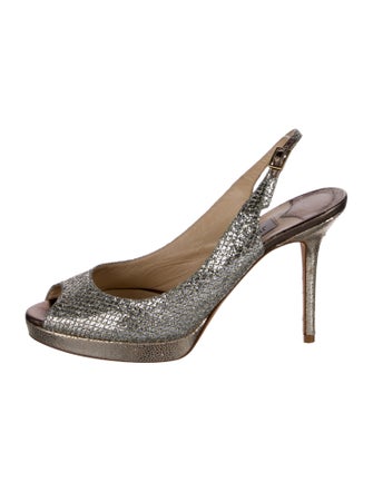 Jimmy Choo Glitter Glitter Accents Slingback Pumps