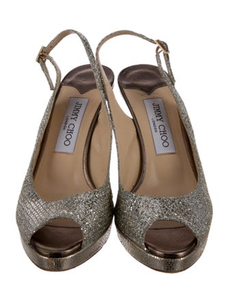 Jimmy Choo Glitter Glitter Accents Slingback Pumps