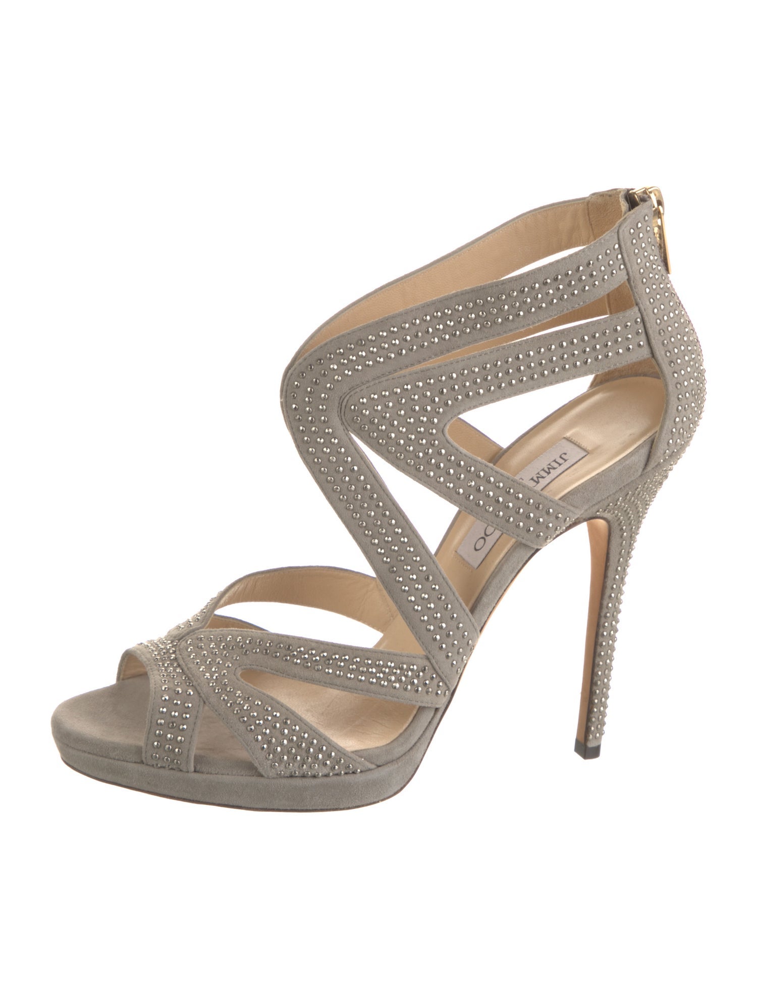 Jimmy Choo Suede Studded Accents Slingback Sandals