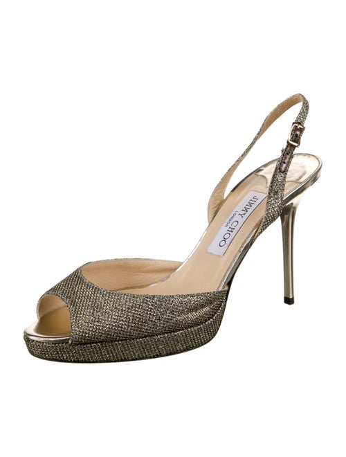 Jimmy Choo Glitter Glitter Accents Slingback Sandals