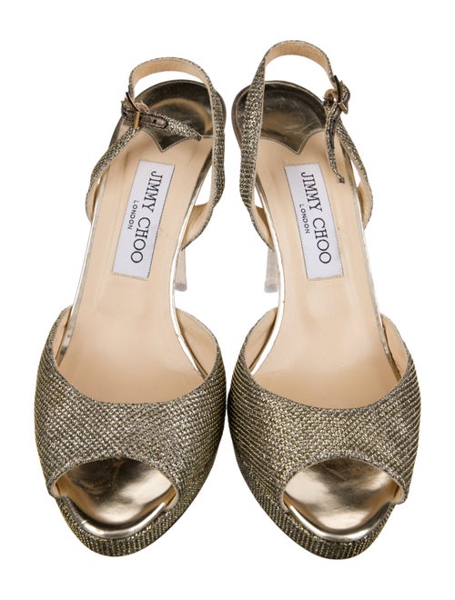 Jimmy Choo Glitter Glitter Accents Slingback Sandals