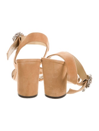 Jimmy Choo Suede Crystal Embellishments Sandals