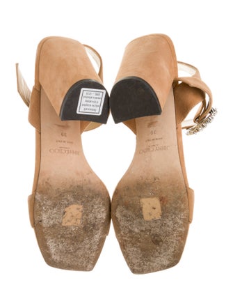 Jimmy Choo Suede Crystal Embellishments Sandals