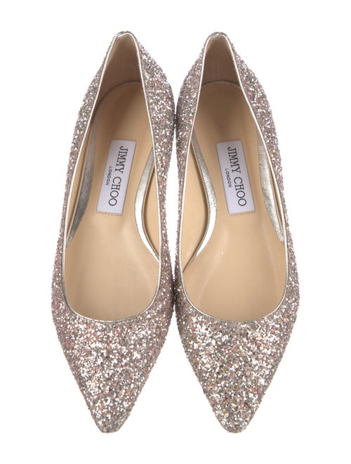 Jimmy Choo Glitter Glitter Accents Ballet Flats