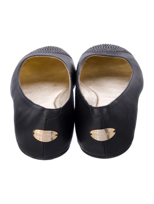 Jimmy Choo Leather Crystal Embellishments Ballet Flats