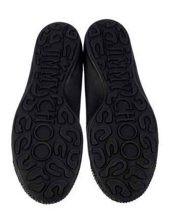 Jimmy Choo Leather Crystal Embellishments Ballet Flats