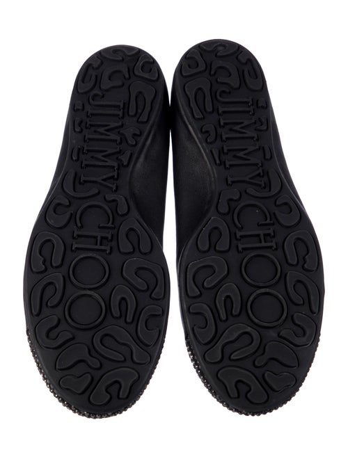 Jimmy Choo Leather Crystal Embellishments Ballet Flats