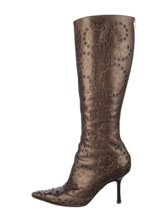 Jimmy Choo Leather Colorblock Pattern Boots