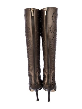 Jimmy Choo Leather Colorblock Pattern Boots