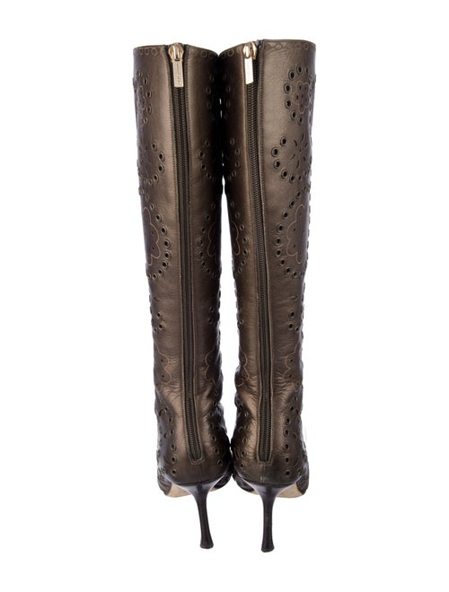 Jimmy Choo Leather Colorblock Pattern Boots