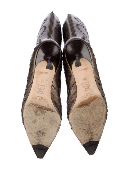 Jimmy Choo Leather Colorblock Pattern Boots