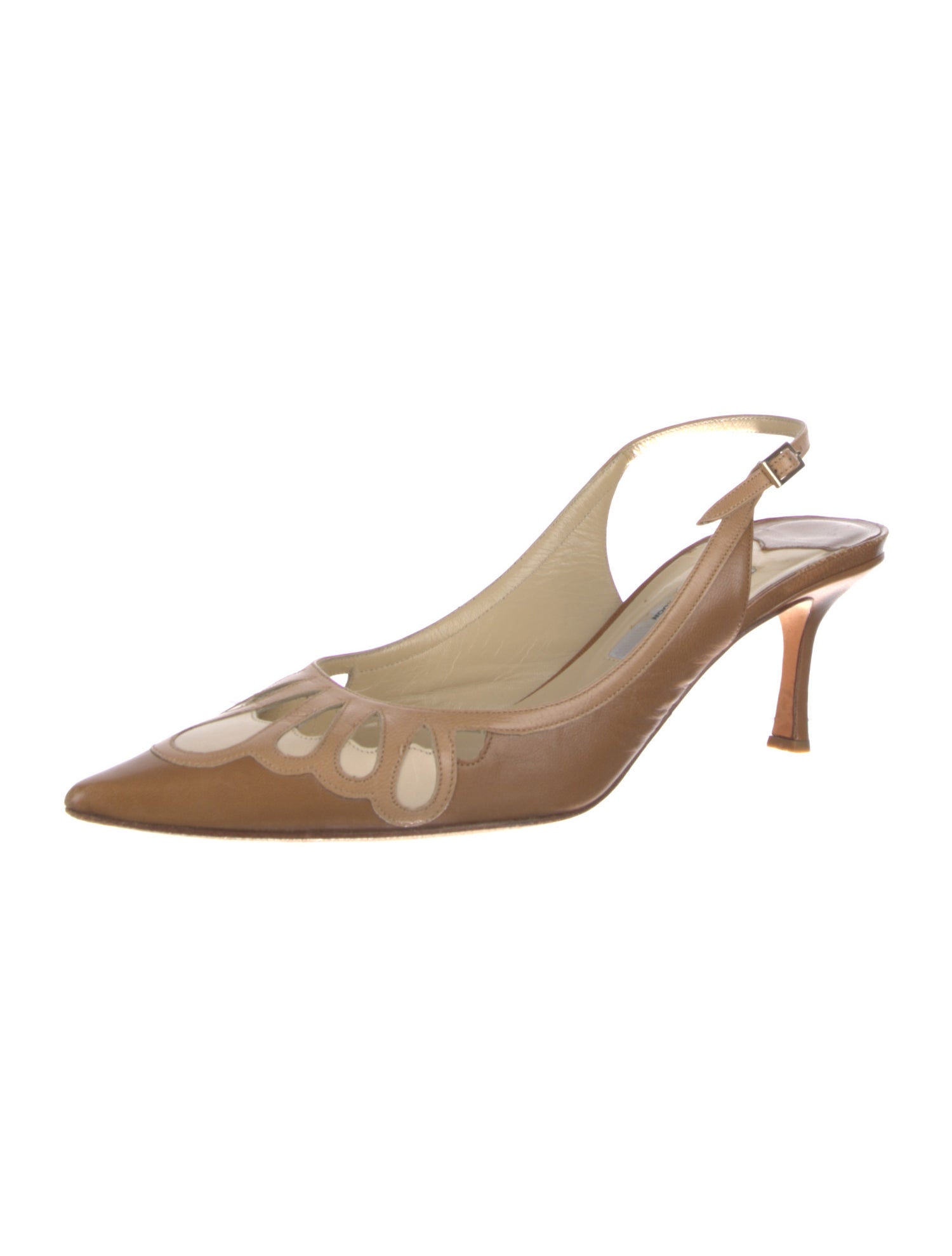 Jimmy Choo Leather Colorblock Pattern Slingback Pumps