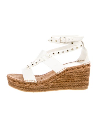 Jimmy Choo Leather Studded Accents Espadrilles