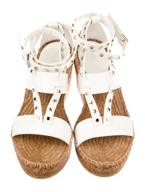 Jimmy Choo Leather Studded Accents Espadrilles