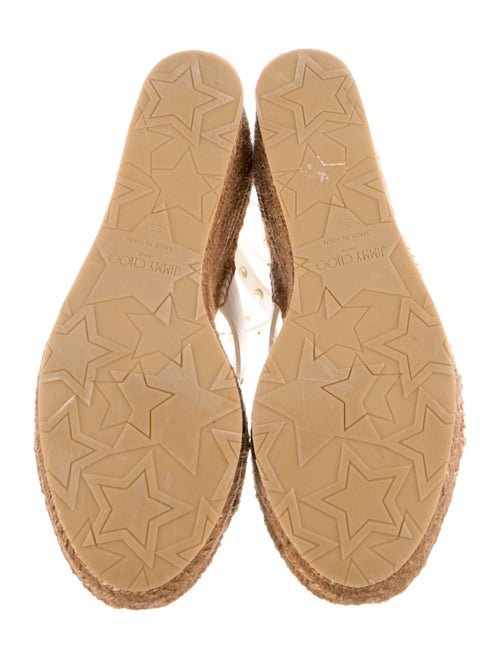 Jimmy Choo Leather Studded Accents Espadrilles