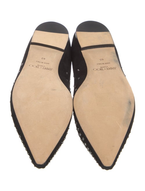 Jimmy Choo Suede Crystal Embellishments Ballet Flats