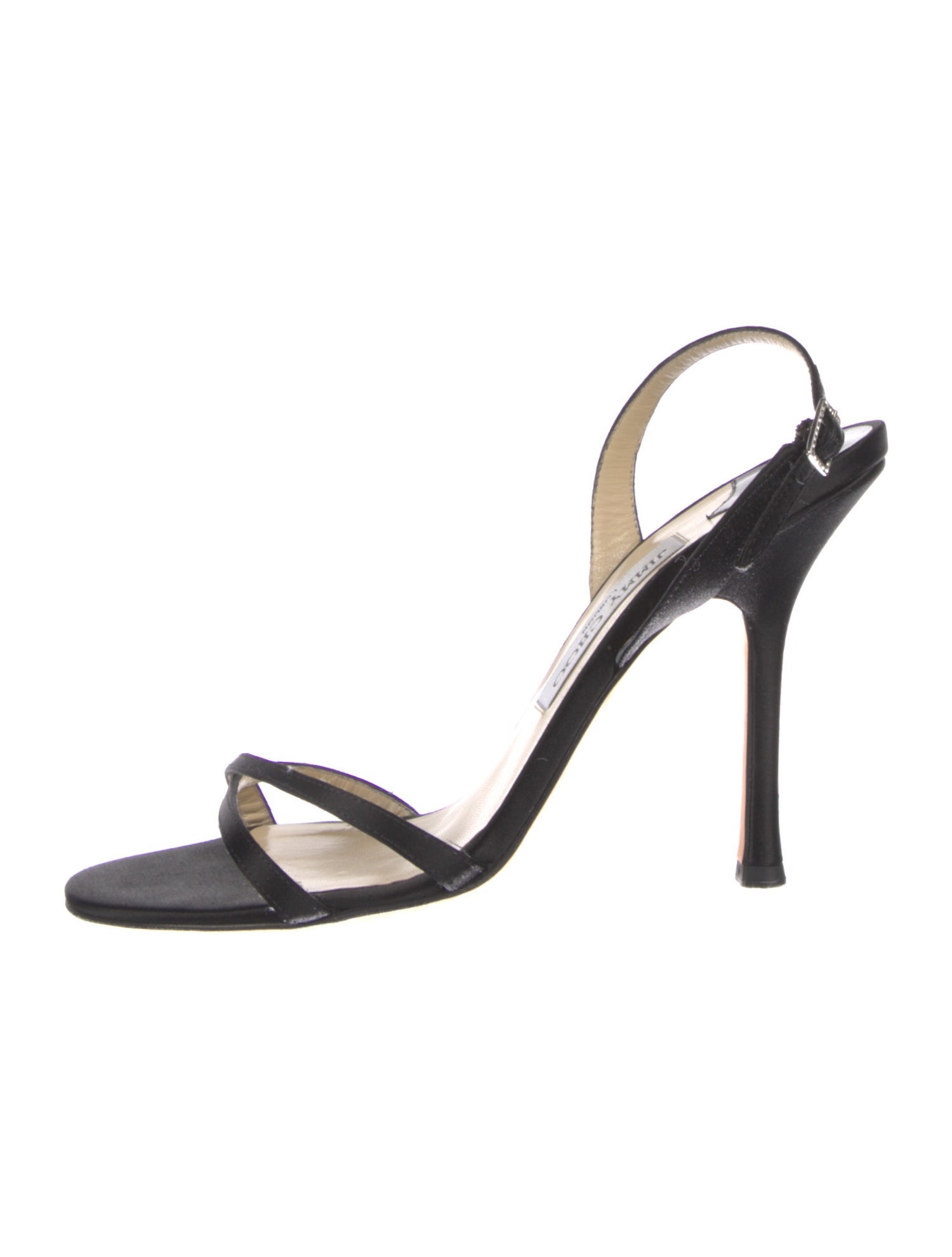 Jimmy Choo Satin Crystal Embellishments Slingback Sandals