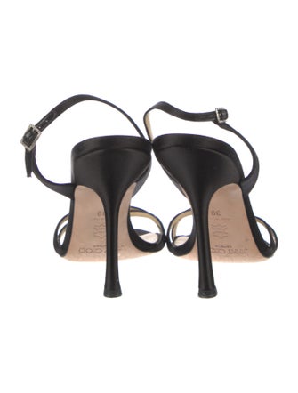 Jimmy Choo Satin Crystal Embellishments Slingback Sandals