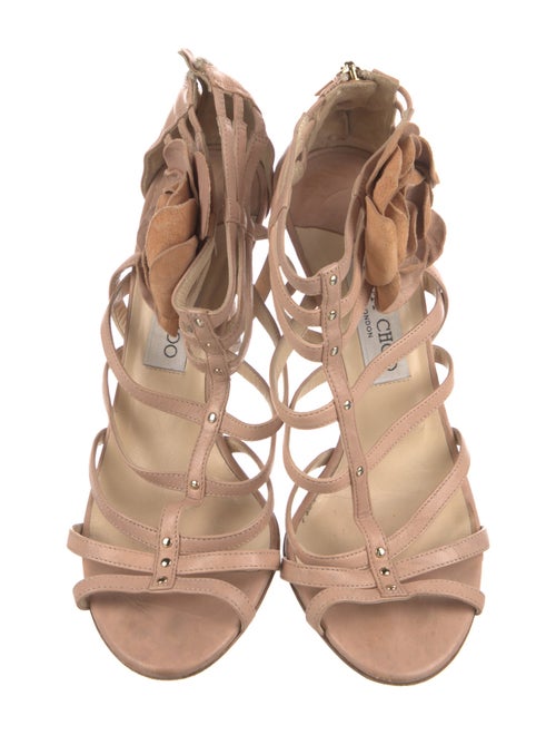 Jimmy Choo Camellia Accent Leather Gladiator Sandals