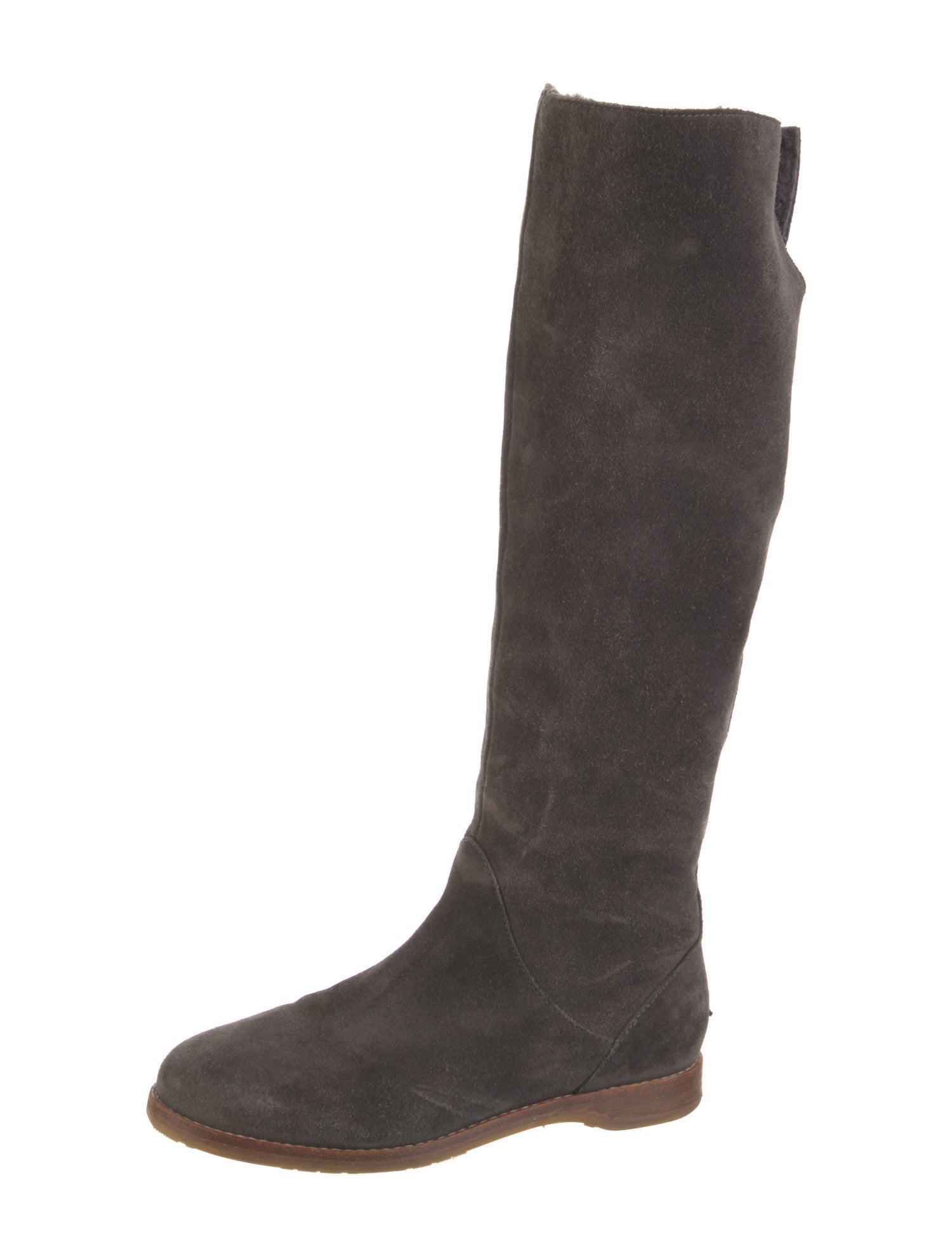 Jimmy Choo Suede Fur Trim Riding Boots