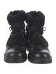 Jimmy Choo Leather Faux Fur Trim Combat Boots
