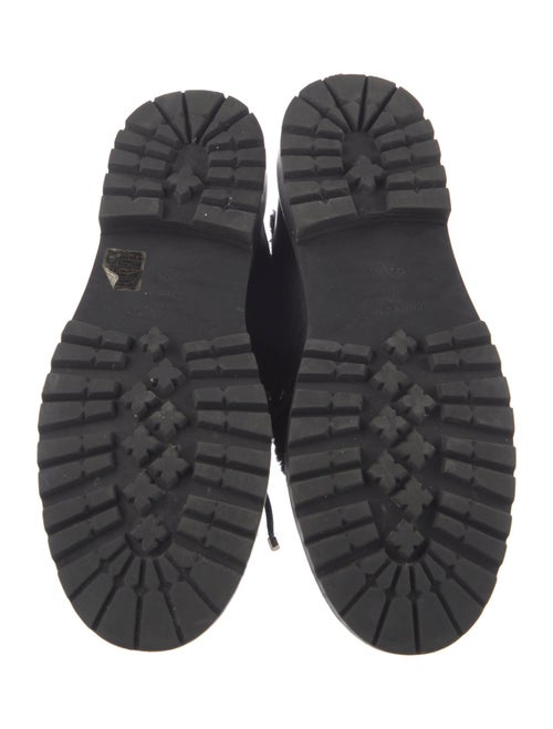 Jimmy Choo Leather Faux Fur Trim Combat Boots