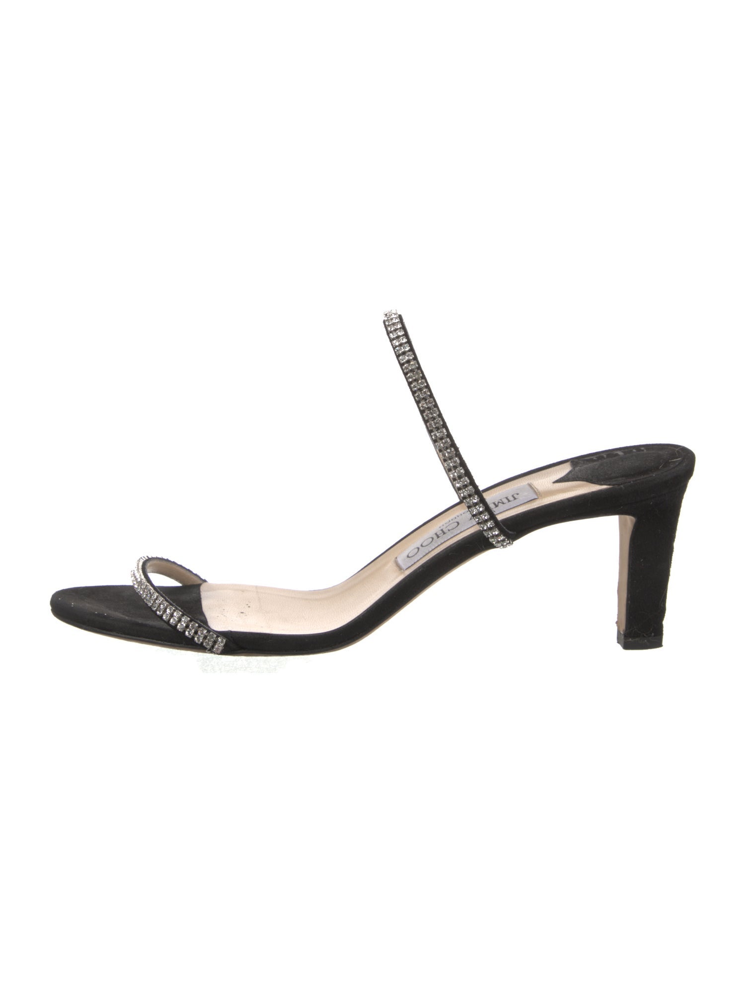 Jimmy Choo Suede Crystal Embellishments Slides