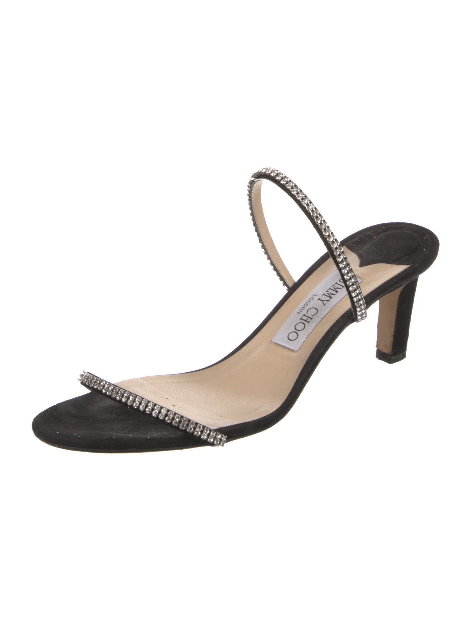 Jimmy Choo Suede Crystal Embellishments Slides