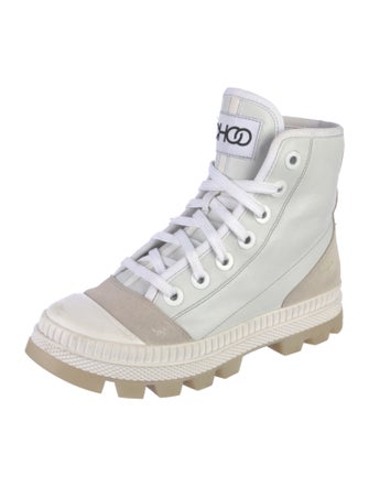 Jimmy Choo Leather Colorblock Pattern Sneakers