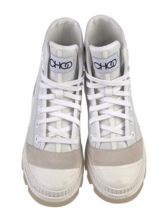 Jimmy Choo Leather Colorblock Pattern Sneakers