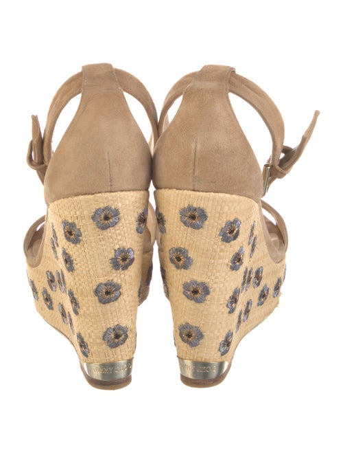 Jimmy Choo Suede Floral Print Sandals