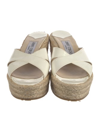 Jimmy Choo Patent Leather Braided Accents Espadrilles