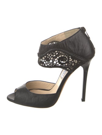 Jimmy Choo Leather Mesh Accents D'Orsay Pumps
