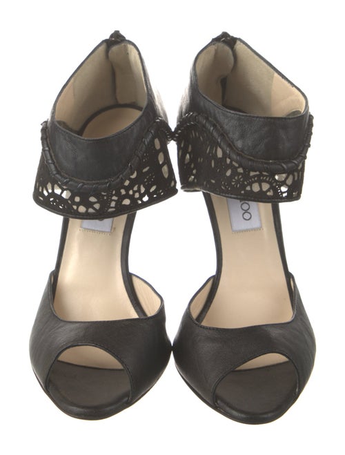 Jimmy Choo Leather Mesh Accents D'Orsay Pumps