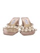 Jimmy Choo Faux Pearl Accents Leather Slides