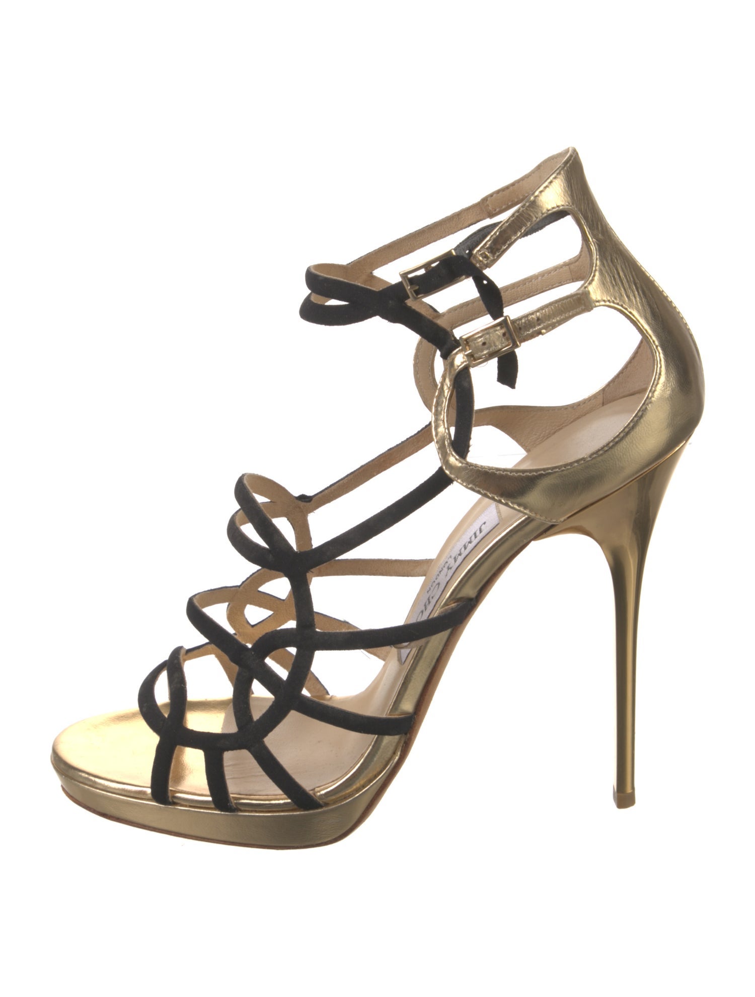 Jimmy Choo Leather Colorblock Pattern Gladiator Sandals