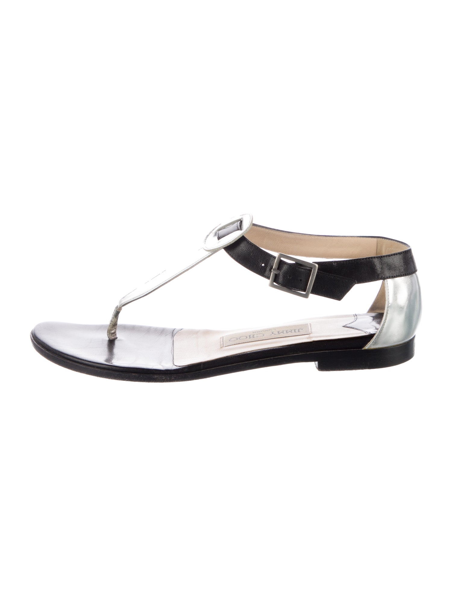 Jimmy Choo Leather T-Strap Sandals