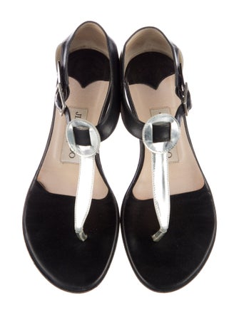 Jimmy Choo Leather T-Strap Sandals
